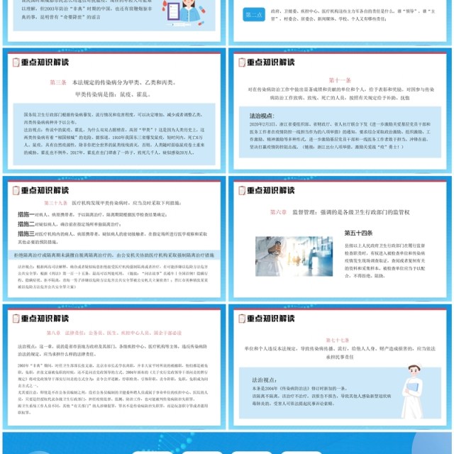 蓝色扁平化传染疾病防治法解读学习PPT模板 蓝色扁平化传染疾病防治法解读学习PPT模板