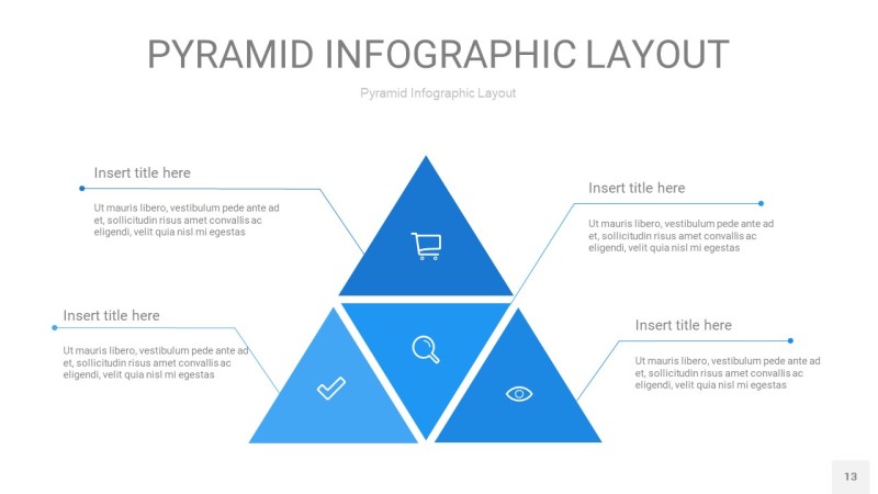浅蓝色3D金字塔PPT信息图表13