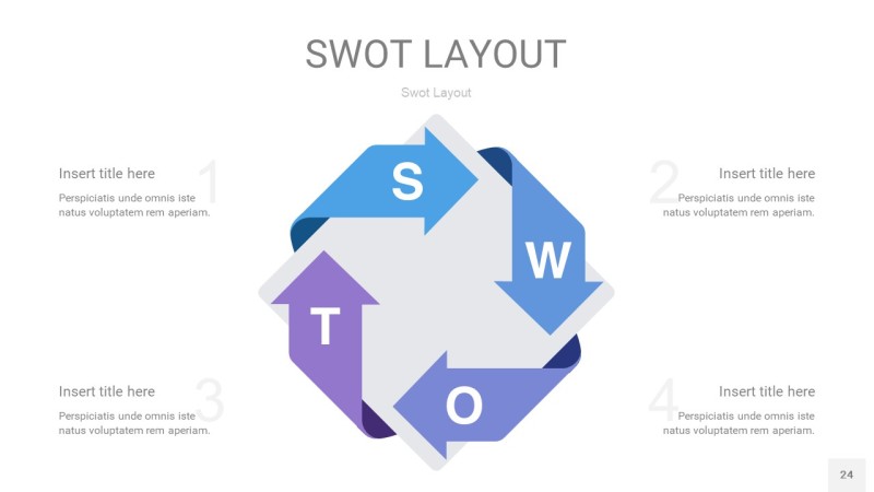 紫蓝色SWOT图表PPT24