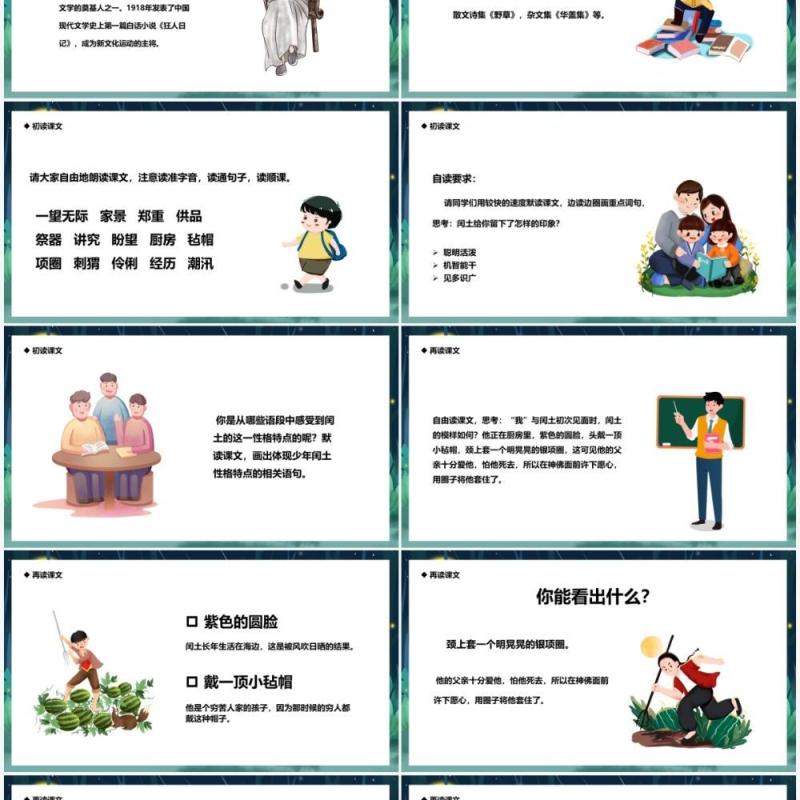 部编版六年级语文上册少年闰土课件PPT模板