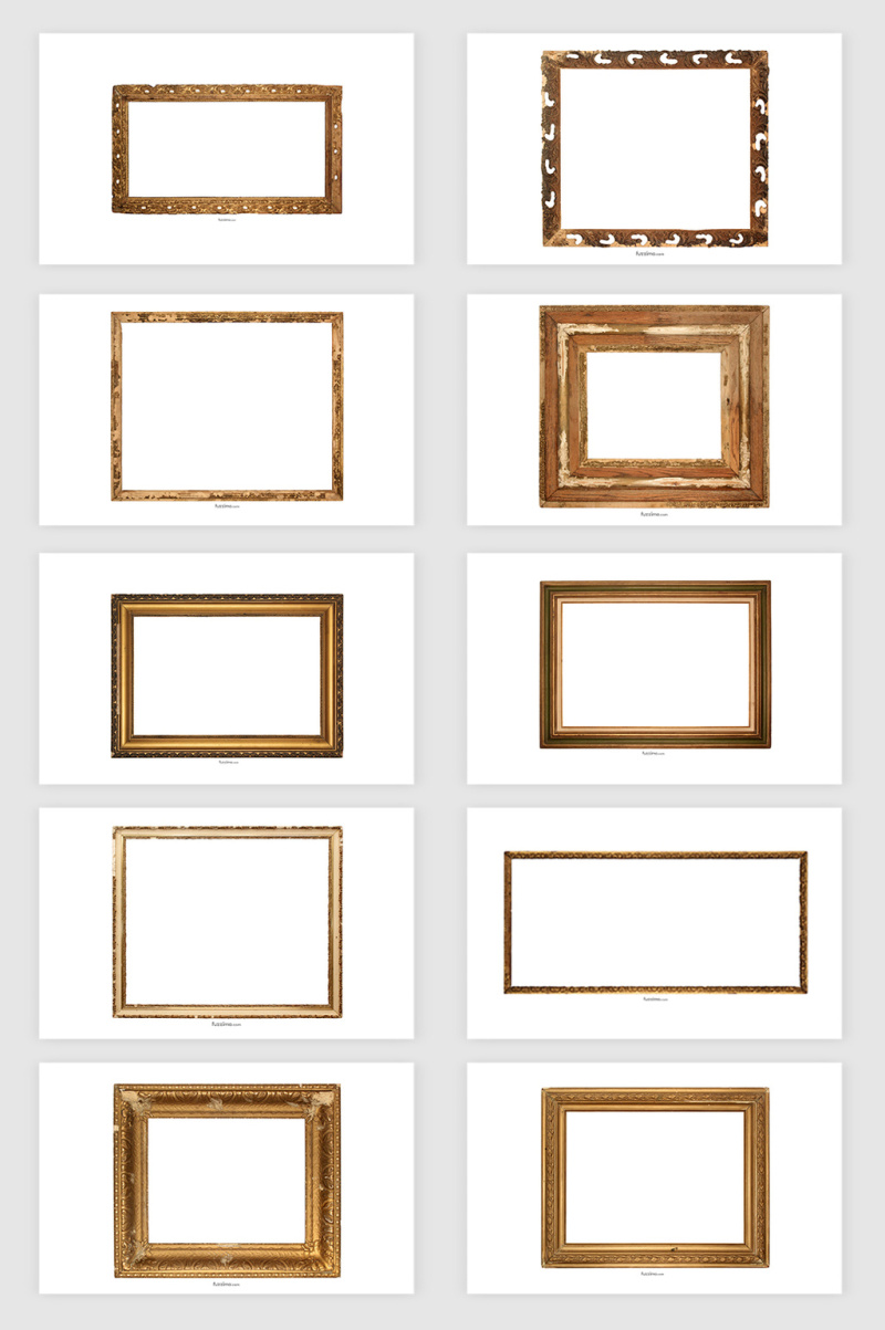 高清免抠木质复古相框