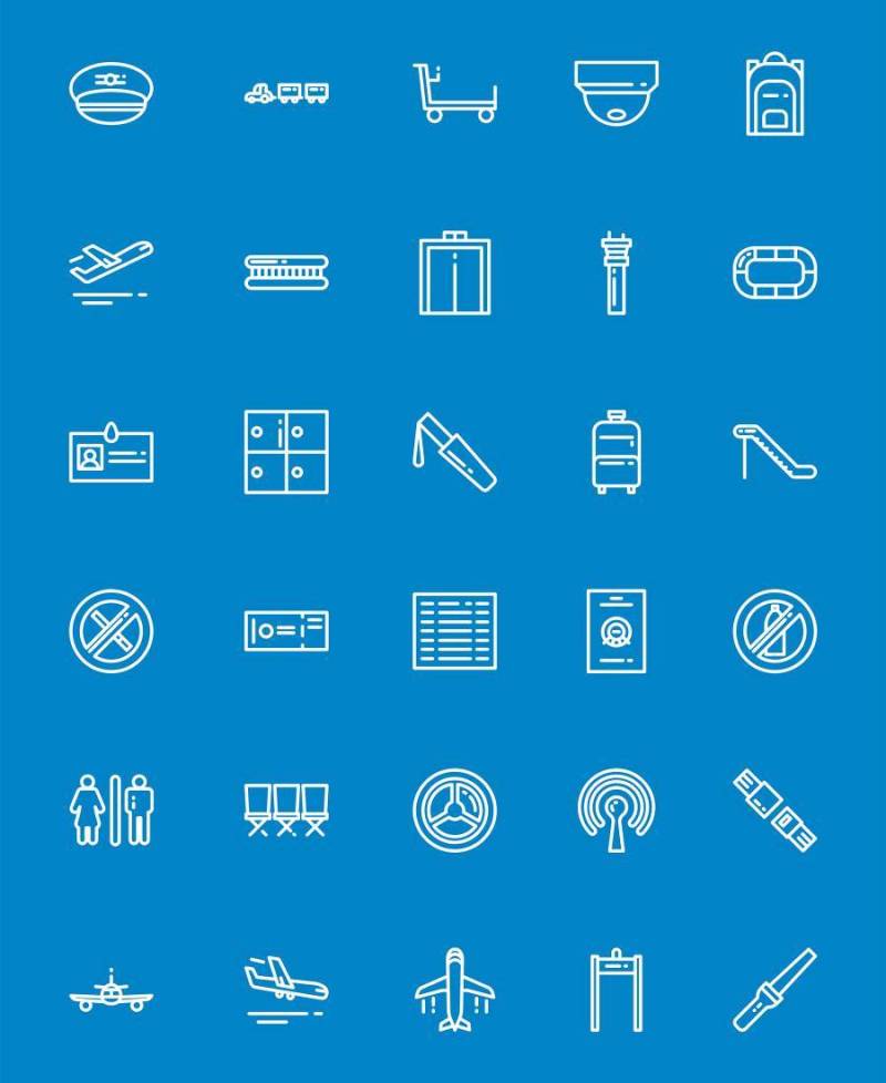 30 枚机场元素图标