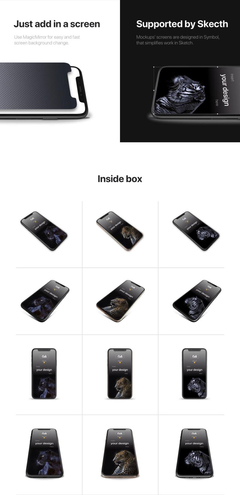 21款iPhone XS原型车的原型和完美品质。，iPhone Xs Mockups - Cheetah