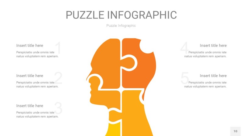 黄色拼图PPT图表10