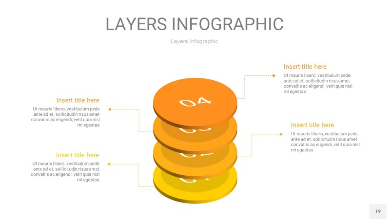 黄色3D分层PPT信息图19