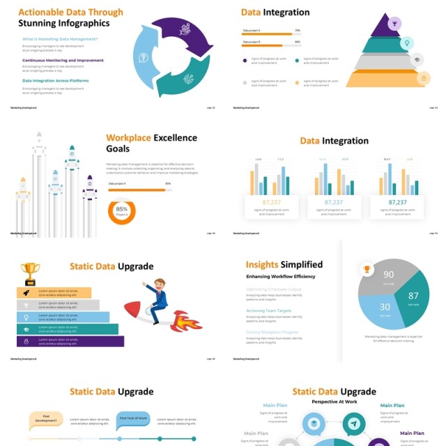 市场营销开发信息图表PPT模板Marketing Development Infographic