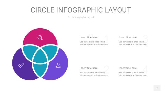 玫瑰紫色圆形PPT信息图4