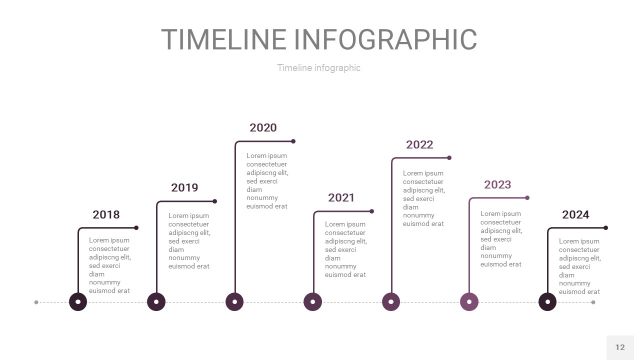 渐变紫色时间轴PPT信息图12
