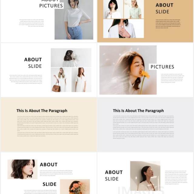 时尚时装手册电子图片展示PPT模板Fashione Lookbook Powerpoint