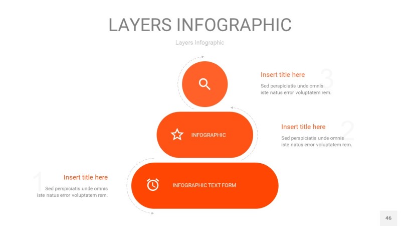 橘红色3D分层PPT信息图46