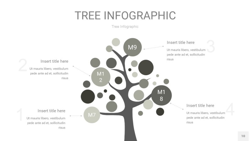 灰色树状图PPT图表10