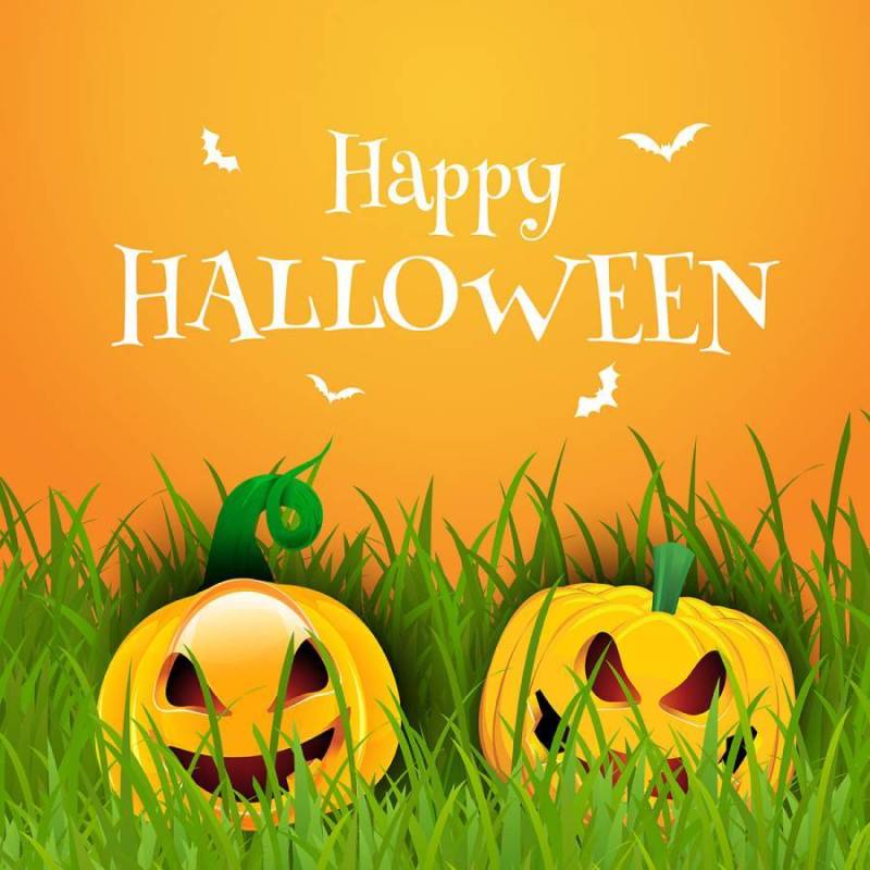 快乐万圣节背景与南瓜