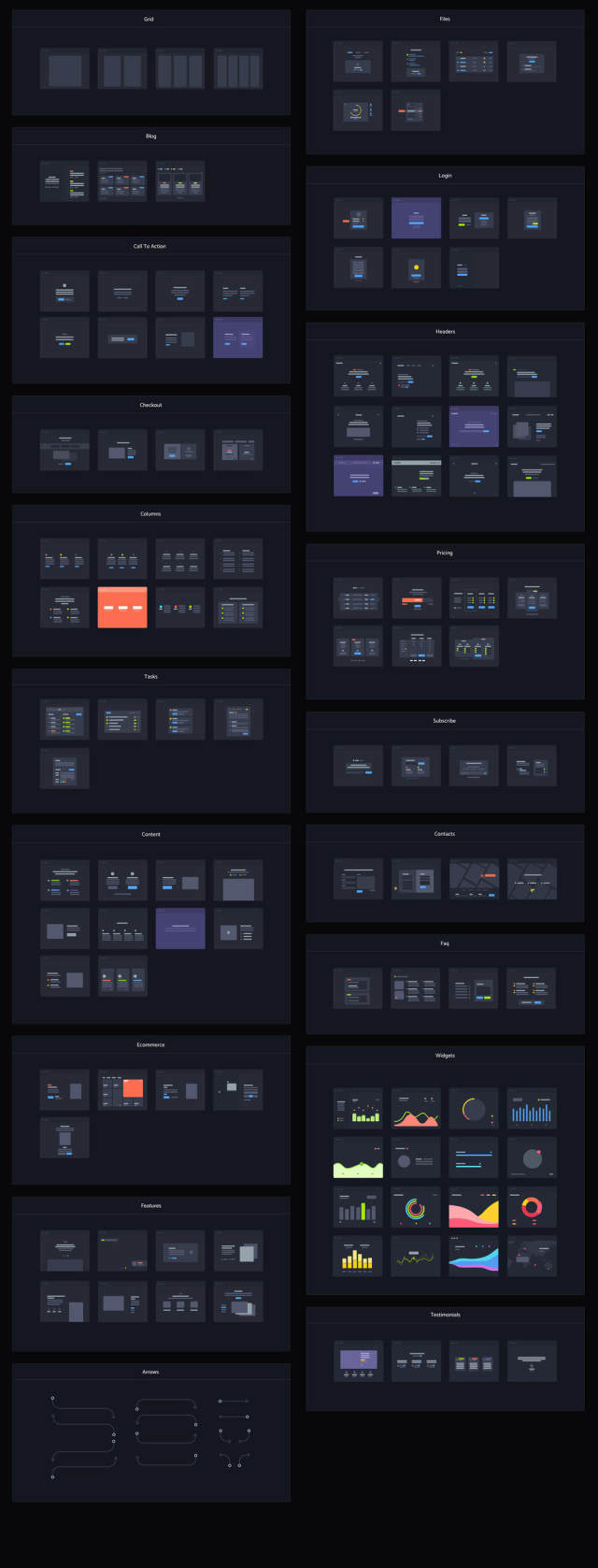 150个用于Web服务的高质量UI / UX工具包（包含psd，xd，sketch源文件格式）