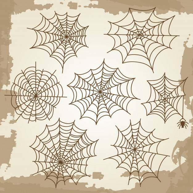 在难看的东西葡萄酒背景设置的蜘蛛网