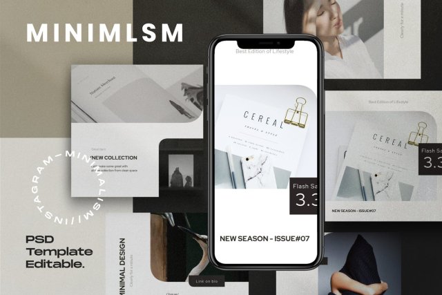极简主义社交媒体工具包PSD界面设计素材MINIMALISM - Social media Kit