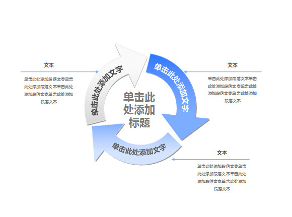 简洁三项循环关系PPT图表