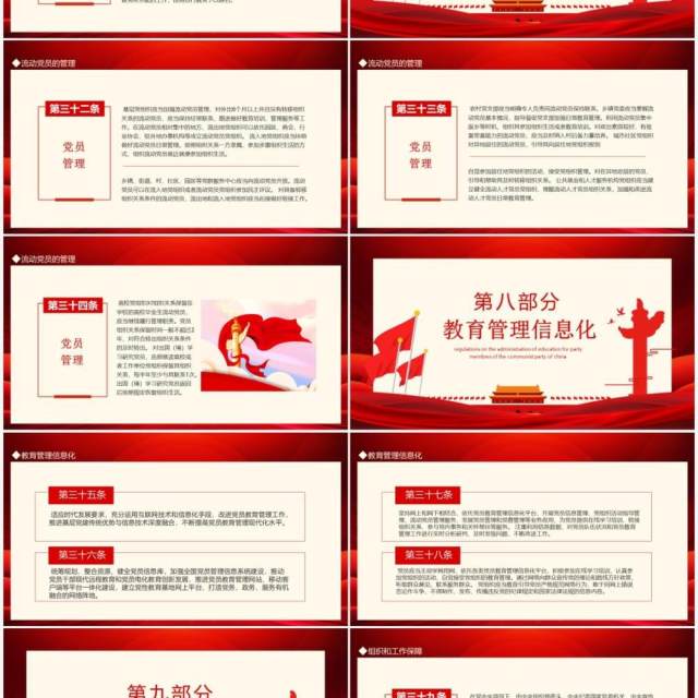 学习中共中央印发中国共产党党员教育管理工作条例动态PPT模板