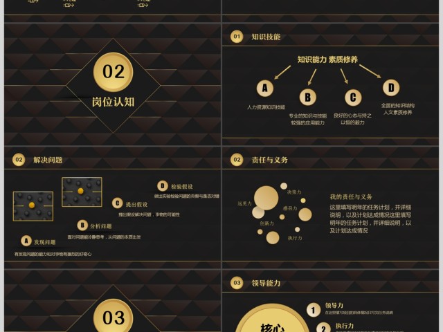 高端大气黑色创意竞聘简历PPT模板