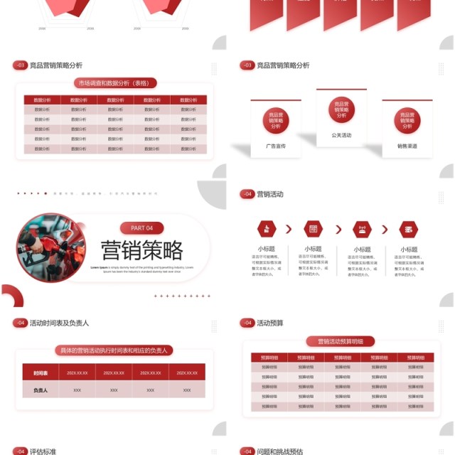红色商务风汽车品牌营销策划PPT模板