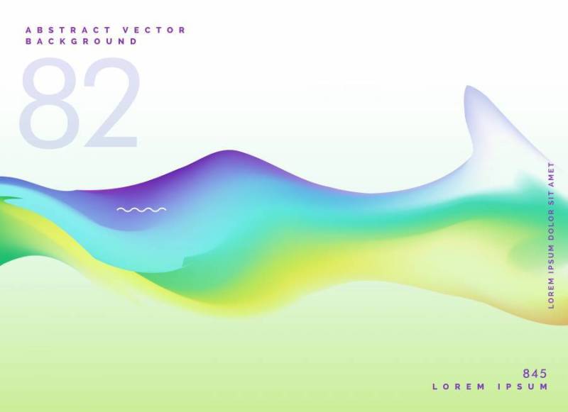 波浪风格抽象流体颜色海报模板