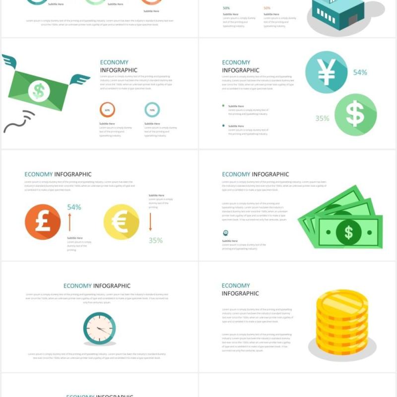 金融财务经济信息图表PPT素材Economy Infographic Powerpoint Template
