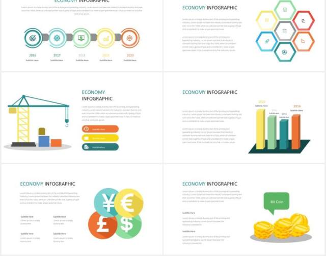 金融财务经济信息图表PPT素材Economy Infographic Powerpoint Template