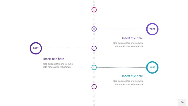 粉紫蓝色时间轴PPT信息图36
