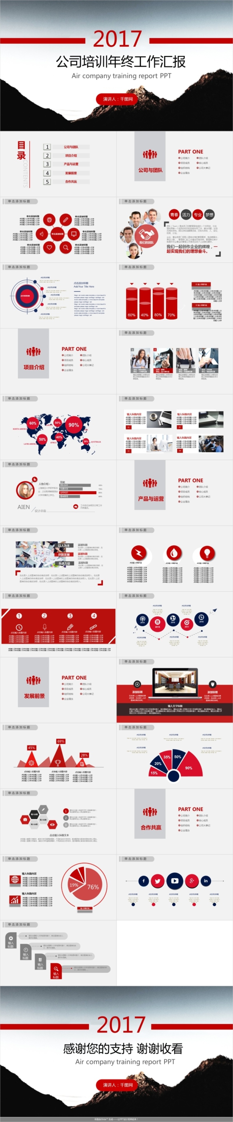 教育培训年终工作汇报PPT模板素材
