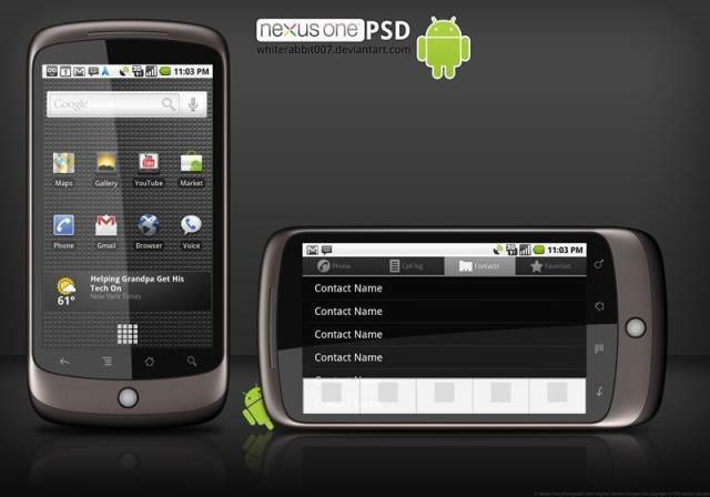 Google Nexus One手机分层模版素材图片