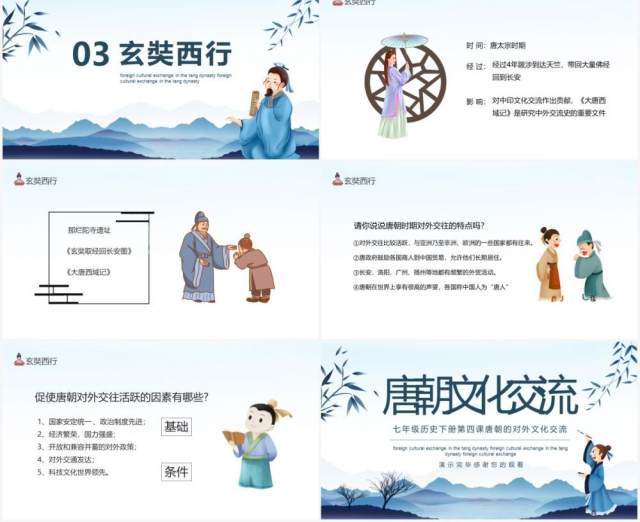 七年级历史下册第四课唐朝的对外文化交流动态PPT模板 七年级历史下册第四课唐朝的对外文化交流动态PPT模板