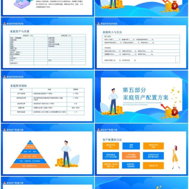 如何对家庭资产进行合理的科学的配置动态PPT模板