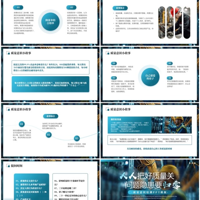 蓝色商务风企业质量意识培训PPT模板 蓝色商务风企业质量意识培训PPT模板