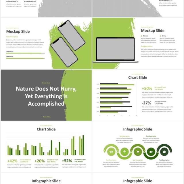 绿色大自然图片排版设计PPT模板Frigus - Nature Powerpoint Template