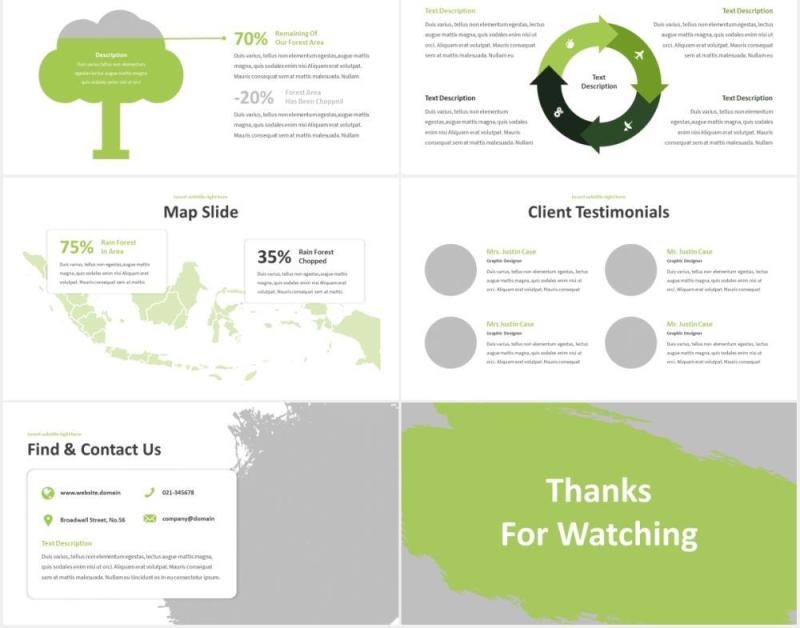 绿色大自然图片排版设计PPT模板Frigus - Nature Powerpoint Template