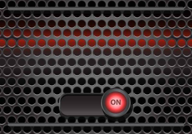 喇叭烧烤与按钮矢量