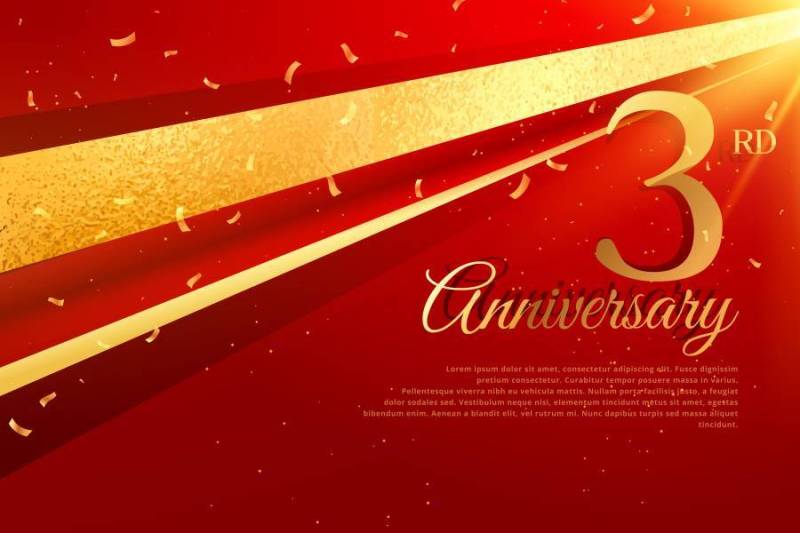 第3周年庆祝卡模板