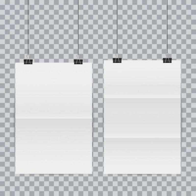 垂悬在黏合剂的白色海报