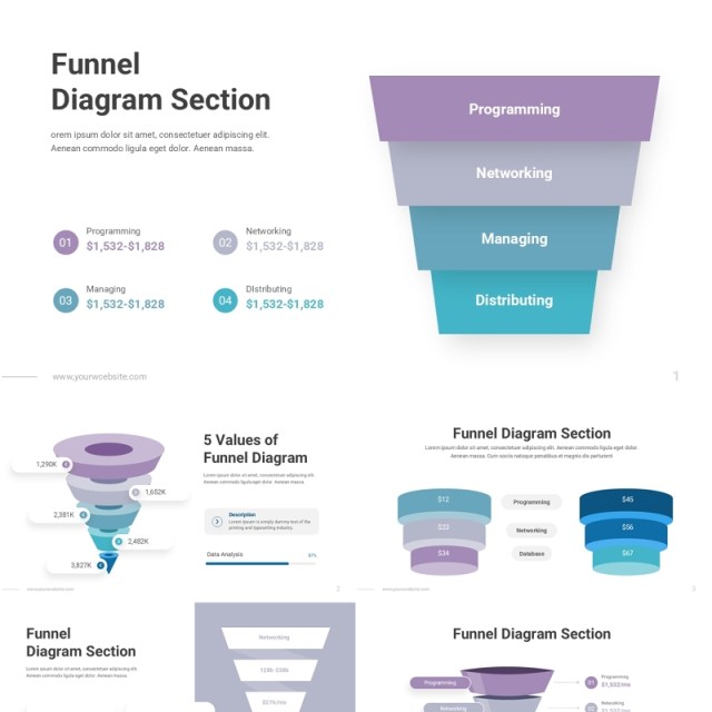 漏斗图PPT模板Funnel infographic V2 PowerPoint Template