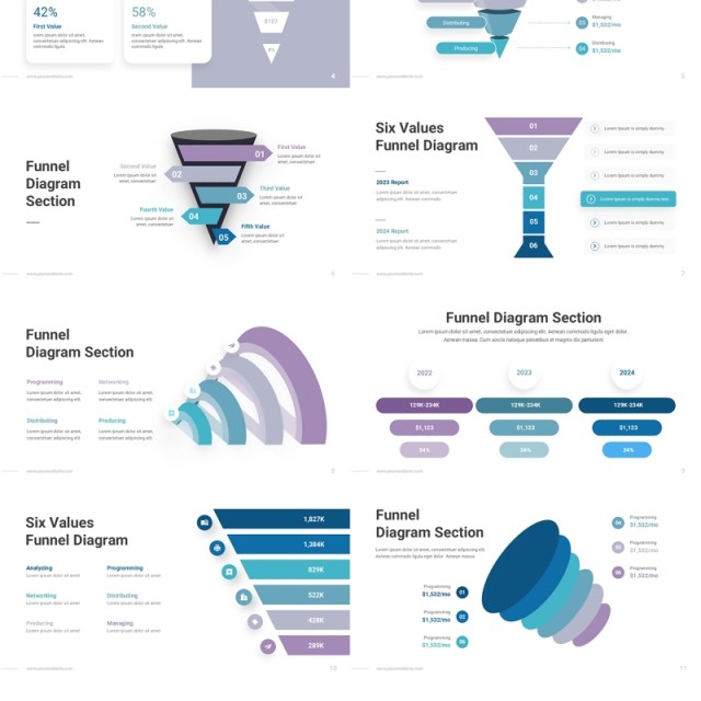 漏斗图PPT模板Funnel infographic V2 PowerPoint Template