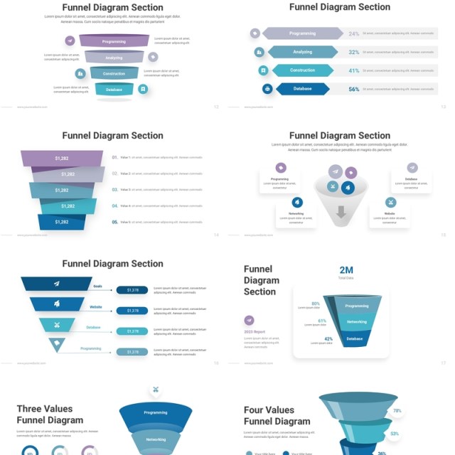 漏斗图PPT模板Funnel infographic V2 PowerPoint Template