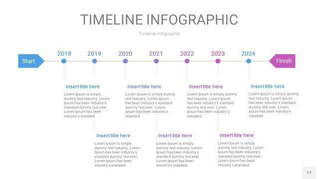 紫蓝色时间轴PPT信息图17
