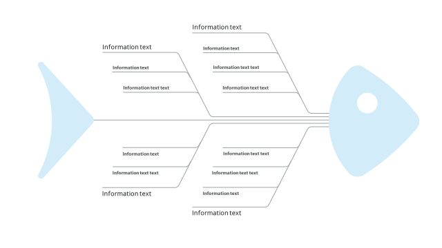 蓝色鱼骨图PPT图表-22