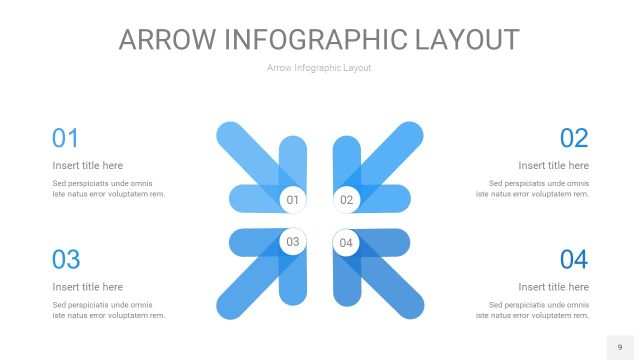 蓝色箭头PPT信息图表9