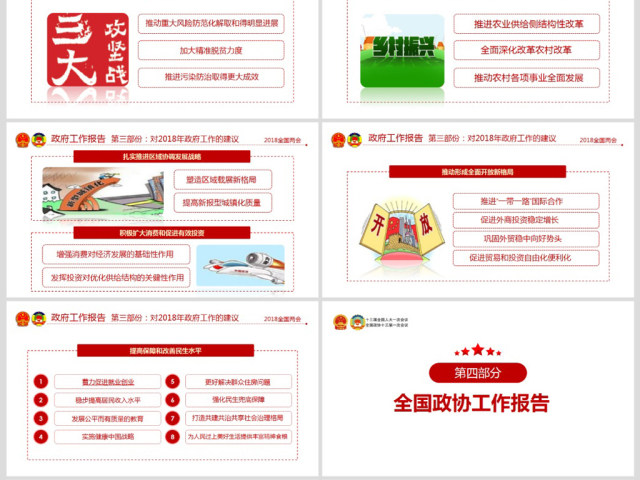 简约风2018两会政协政府工作报告ppt 简约风2018两会政协政府工作报告ppt