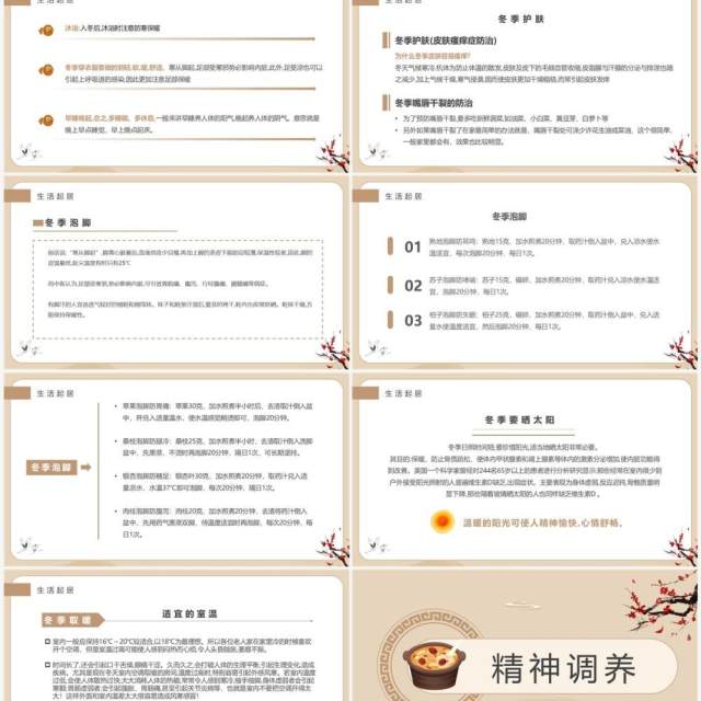 棕色简约中国风冬季养生宣传PPT模板 棕色简约中国风冬季养生宣传PPT模板
