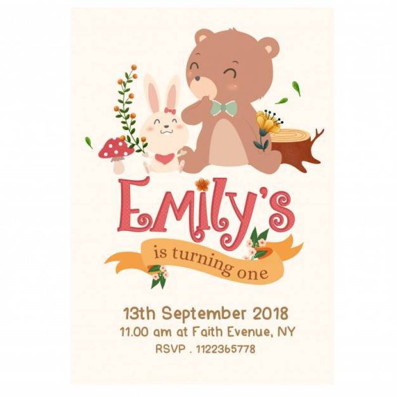 Bunny and Bear Invitation