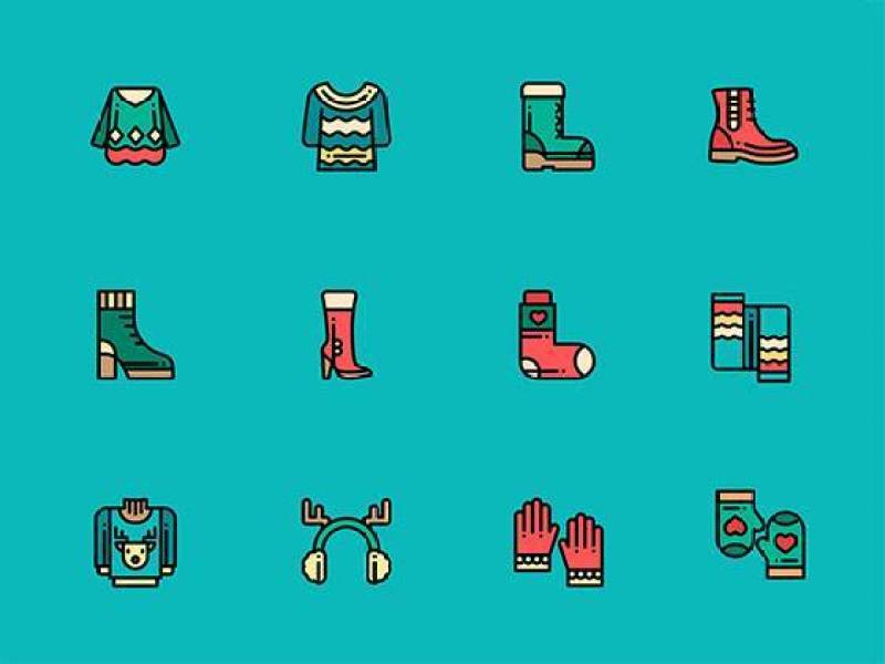 50 枚冬天服饰图标