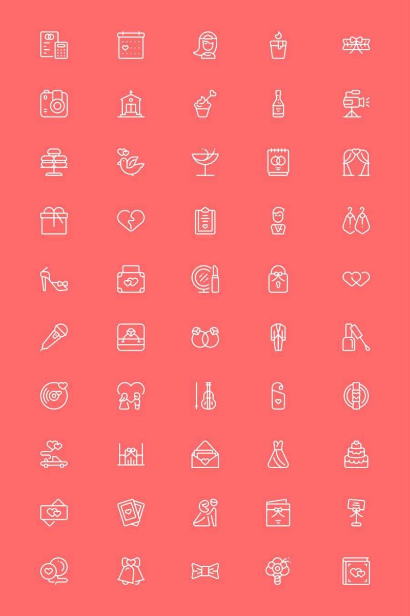 50 枚婚礼元素图标