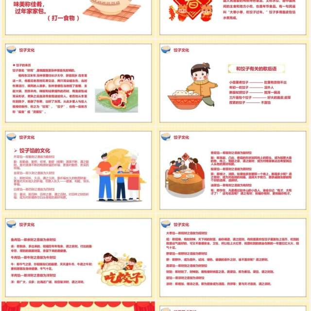 红色2022过年包饺子习俗介绍PPT模板 红色2022过年包饺子习俗介绍PPT模板
