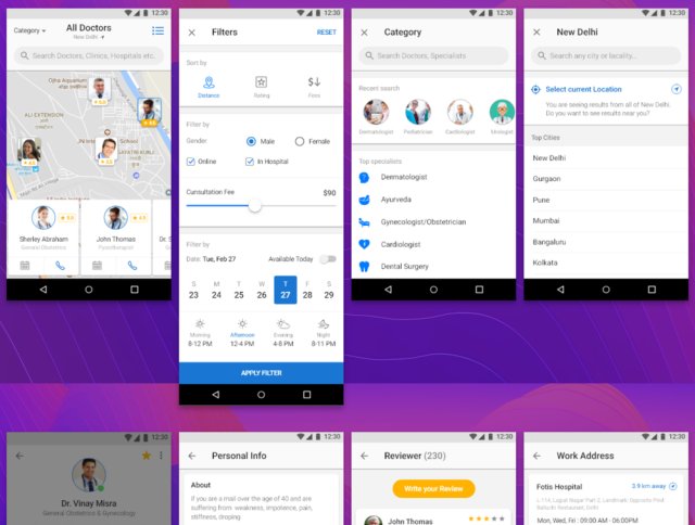 82+ Screens MedHealthcare4U Android移动UI套件，医疗保健医疗UI套件，含XD源文件